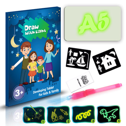Educational Toy Drawing Pad 3D | Magic 8 Light Effects Puzzle Board Sketchpad