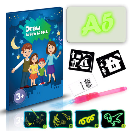 Educational Toy Drawing Pad 3D | Magic 8 Light Effects Puzzle Board Sketchpad
