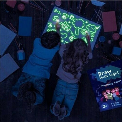 Educational Toy Drawing Pad 3D | Magic 8 Light Effects Puzzle Board Sketchpad
