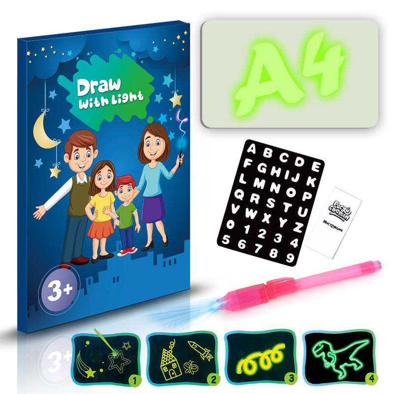 Educational Toy Drawing Pad 3D | Magic 8 Light Effects Puzzle Board Sketchpad
