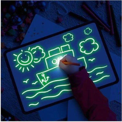 Educational Toy Drawing Pad 3D | Magic 8 Light Effects Puzzle Board Sketchpad
