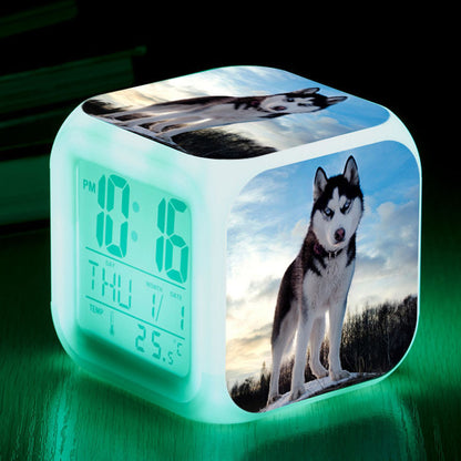 LED alarm clock colorful digital clock Husky