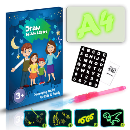 Educational Toy Drawing Pad 3D | Magic 8 Light Effects Puzzle Board Sketchpad