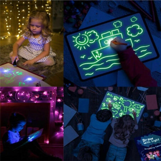 Educational Toy Drawing Pad 3D | Magic 8 Light Effects Puzzle Board Sketchpad